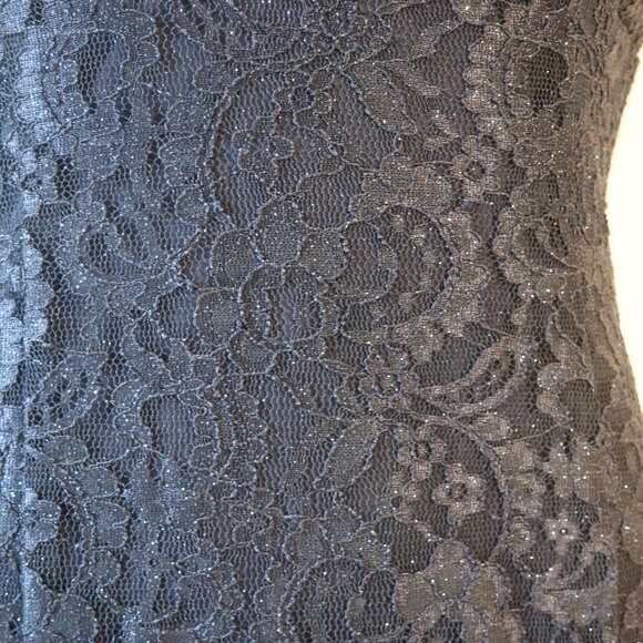 NWT Women R&M Richards Blue Lace Off the Shoulder Shimmer Mermaid Gown Dress 10P - Picture 6 of 14